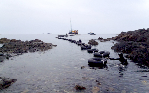 Laying of power cable between Hirashima and Enoshima