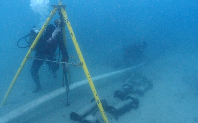 Repair of power cable at Koshiki island